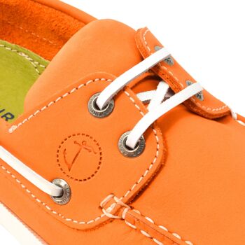 Chaussures Bateau Femme Seajure Vadu Cuir Nubuck Orange 5