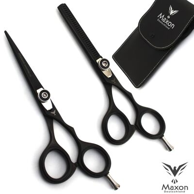 Maxon Professional 5.5" Hairdressing Scissors Set - Cutting Scissors & Thinning Scissors / Thinning Scissors