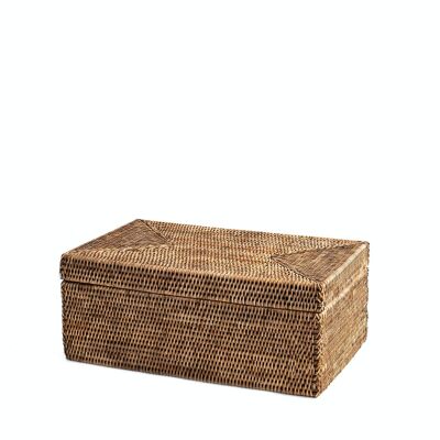 Scatola Rettangolare In Rattan 46x28xh18 Cm