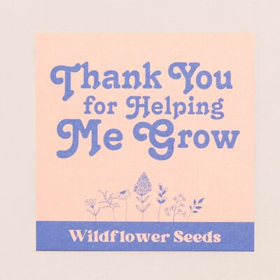 Thank You For Helping Me Grow Teacher Wildflower Seeds