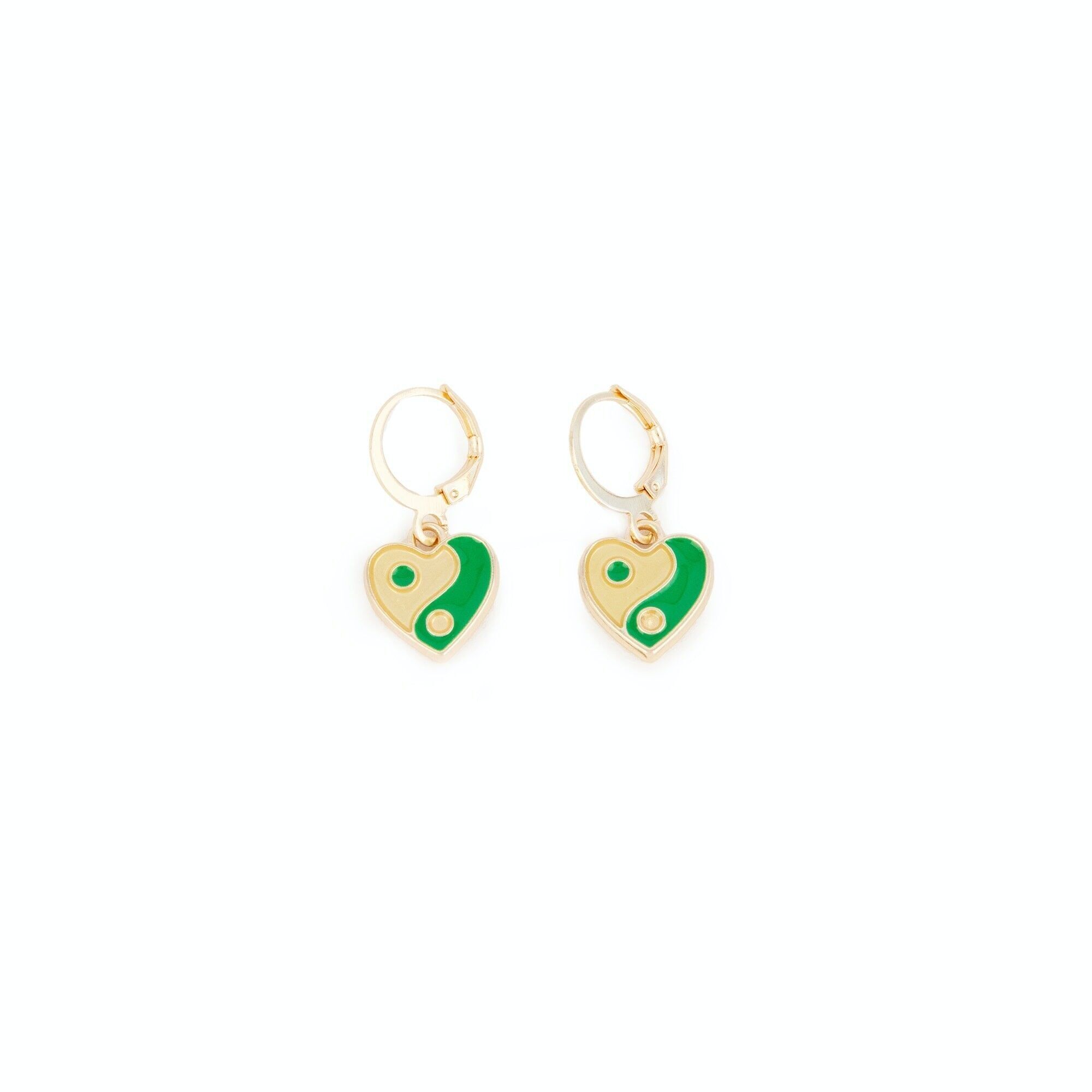 BOUCLES D'OREILLES YING YANG VERT HF