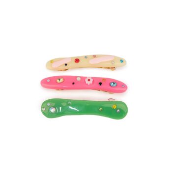 LOT DE 3 CLIPS MULTICOLORE HF 1