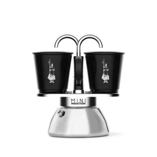 Bialetti Mini Express Induction (2 Cup) with Cups - Black / Silver