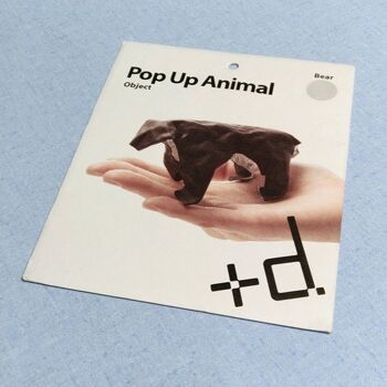 POP UP ANIMAL OBJET - OURS BRUN - art - pliage 5