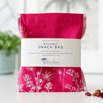 Reusable Snack Bag - Raspberry Red