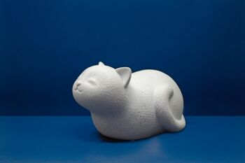 Lampe de table en porcelaine au design de chat souriant | Enfants | Veilleuse | Sculpté à la main | Parfait pour la pépinière | Finition mate en blanc 5