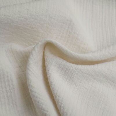 Tela de algodón bordada TWIN - Crudo