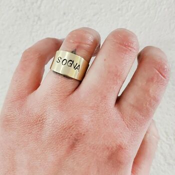 ANELLO MESSAGE, REALIZZATO A MANO IN OTTONE, CON INCISIONE PERSONALIZZATA