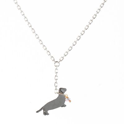 Sausage Dog On A Lead Necklace