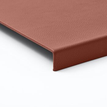 Tapis de Souris Adamantis Cuir Véritable Marron Orange - cm 20x32 - Structure en Acier avec Protecteur de Bord 2