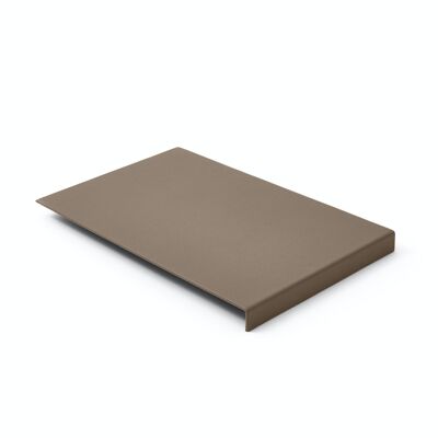 Alfombrilla de Ratón Adamantis Real Leather Taupe Grey - cm 20x32 - Estructura de Acero con Protector de Bordes