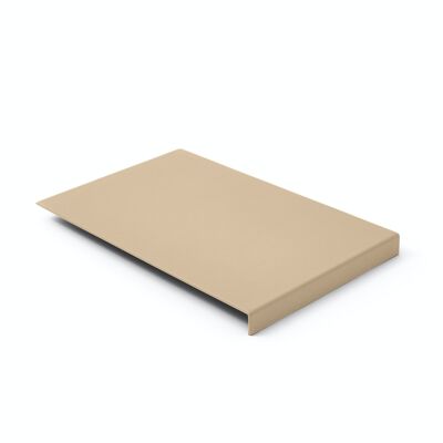 Tappetino Mouse Adamantis Vera Pelle Beige - cm 20x32 - Struttura in Acciaio con Salvaspigoli