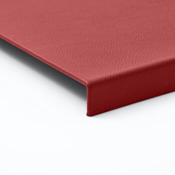 Tapis de Souris Adamantis Cuir Véritable Rouge Ferrari - cm 20x32 - Structure en Acier avec Protecteur de Bord 2