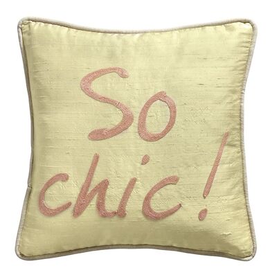 Golden Beige Wild Silk Cushion "So chic" - Lounge Fabrics