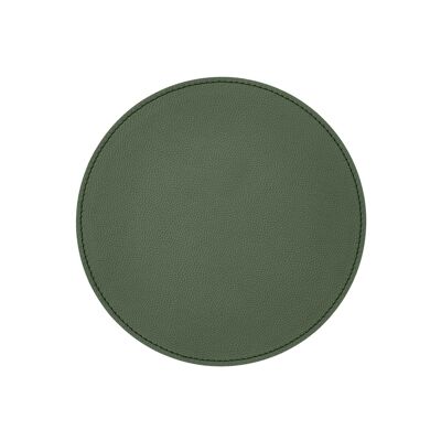 Round Mouse Pad Apollo Real Leather Green - cm 23x23