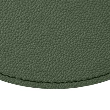 Tapis de souris rond Apollo en cuir véritable vert - cm 23x23 2