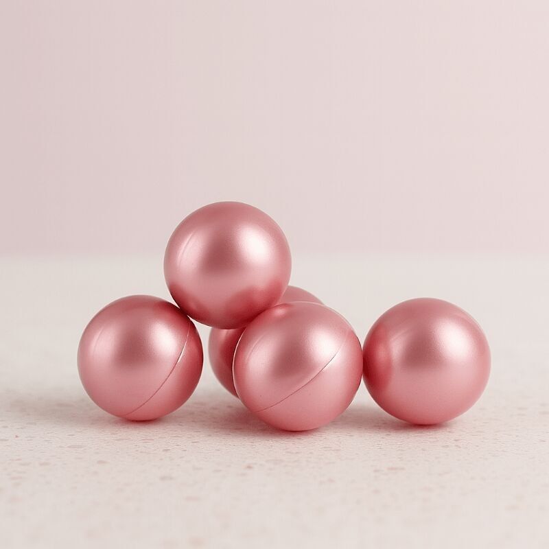 200 Round Bath Beads Rose Scent with Soybean Oil - Paraben Free - Ball for Foot Bath