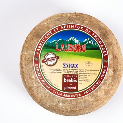 Tomme de brebis artisanal au piment du Pays Basque- LAUBURU-ZYRAX