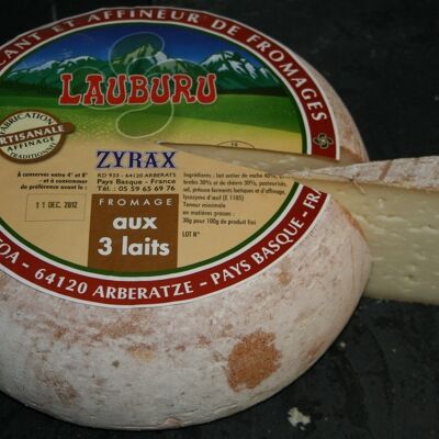 Artisan 3-milk cow-goat-ewe cheese from the Basque Country Lauburu Zyrax