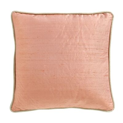 Coral Pink Wild Silk Cushion - Lounge Fabrics