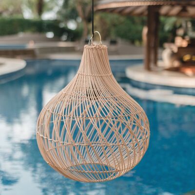 lampada in rattan | Paralume Boho | Plafoniera KENARI