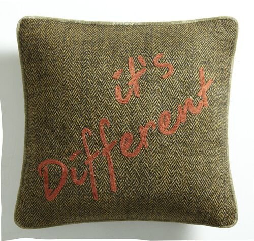 Coussin en Tweed Jaune Curry "It's Different" – Lounge Fabrics