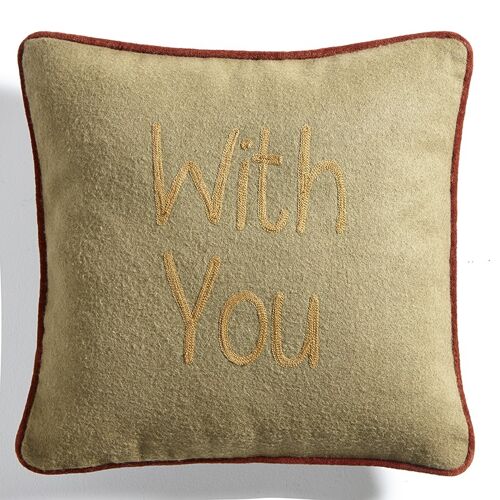 Coussin en flanelle Beige "With You" – Lounge Fabrics