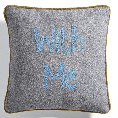 Coussin en Flanelle Gris Charbon "With Me" – Lounge Fabrics