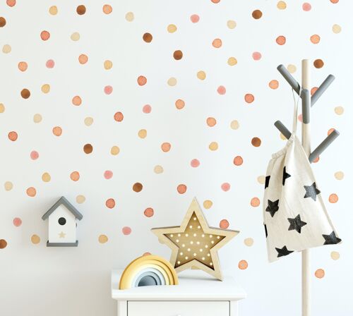 Small Irregular Dots Wall Stickers. Warm color palette