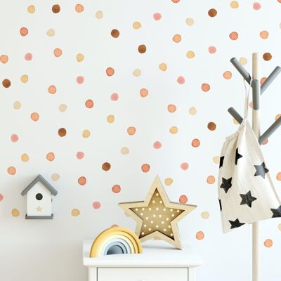 Small Irregular Dots Wall Stickers. Warm color palette