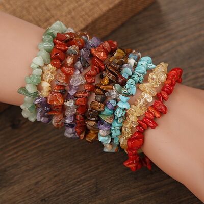 Bracelet vintage en gravier de cristal naturel