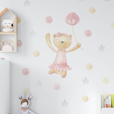 Stickers Muraux Ours Ballerine