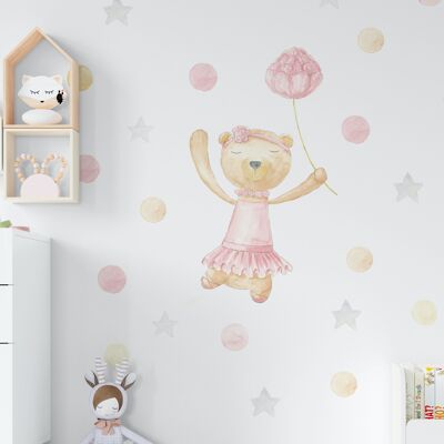 Stickers Muraux Ours Ballerine