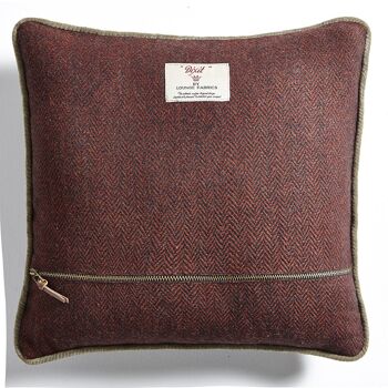 Coussin en Tweed Rouge Paprika "Live Laugh Love" – Lounge Fabrics 2