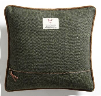 Coussin en Tweed Vert Feuillage "Save the earth" – Lounge Fabrics 2