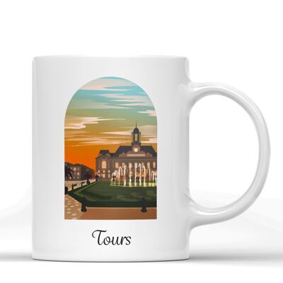 Mug illustration of the city of Tours - Jean Jaurès