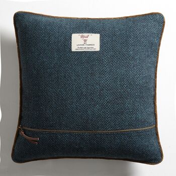 Coussin en Tweed Bleu Lagon "Choose your life" – Lounge Fabrics 2