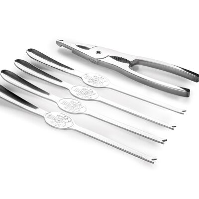 IBILI - Seafood tongs and 4 forks