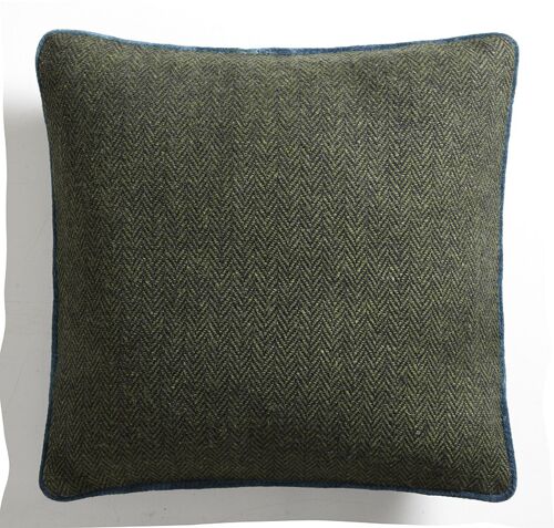 Coussin en Tweed Vert Feuillage – Lounge Fabrics