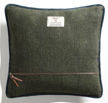 Coussin en Tweed Vert Feuillage – Lounge Fabrics 2