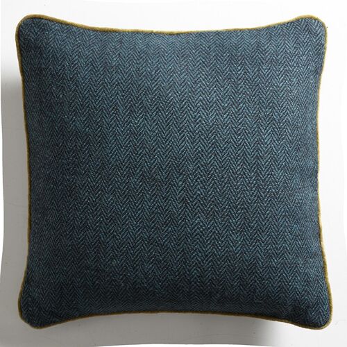 Coussin en Tweed Bleu Lagon – Lounge Fabrics