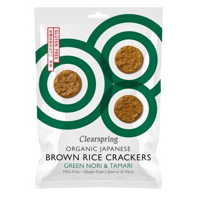 Galletas de arroz integral orgánico - nori verde y tamari 40g - FR-BIO-09