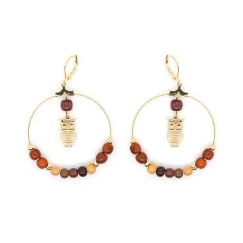 Boucles d'oreilles chouette doré Kaos