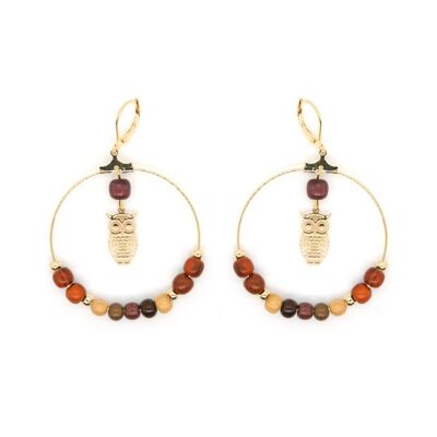 Boucles d'oreilles chouette doré Kaos