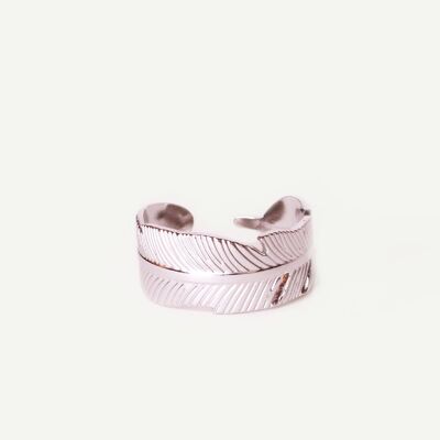 Heka Silver leaf ring | Handmade jewelry in France