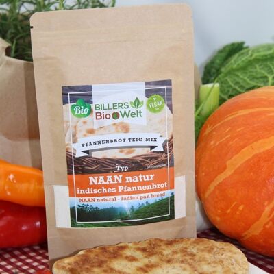 Billers Organic Indian Pan Bread, Naan Type, natural, vegan, 200g