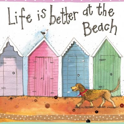 Life is better at the beach tea towel