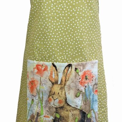 Hare and poppies apron
