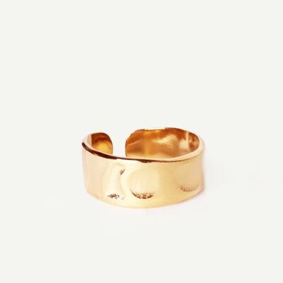 Satis gold hammered ring | Handmade jewelry in France