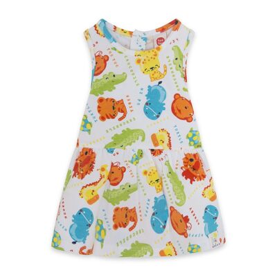 Vestido punto sin mangas estampado animales recien nacido niña hi! sunshine - 11329977